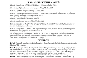 Quyết định 41/2014/QĐ-UBND đơn giá thuê đất thuê mặt nước Thái Nguyên