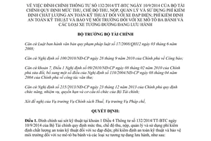Quyết định 2376a/QĐ-BTC năm 2014 đính chính 132/2014/TT-BTC phí kiểm định xe đạp điện mô tô ba bánh