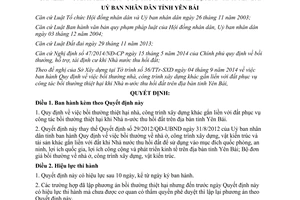 Quyết định 20/2014/QĐ-UBND khi Nhà nước thu hồi đất Yên Bái