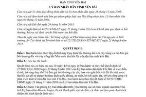 Quyết định 19/2014/QĐ-UBND Bộ đơn giá bồi thường cây trồng khi thu hồi đất Yên Bái