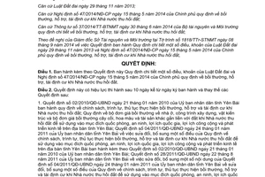 Quyết định 17/2014/QĐ-UBND hướng dẫn Luật Đất đai Nghị định 47/2014/NĐ-CP Yên Bái