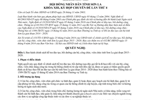 Nghị quyết 92/2014/NQ-HĐND hỗ trợ đào tạo cán bộ công chức viên chức Sơn La 2015  2020