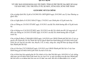 Quyết định 5504/QĐ-STC năm 2014 giá tối thiểu tính lệ phí trước tài sản Hà Nội