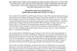 Nghị quyết 93/2014/NQ-HĐND vùng thiếu nước sinh hoạt hợp vệ sinh trợ cấp vùng đặc biệt khó khăn Sơn La