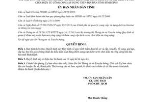 Quyết định 24/2014/QĐ-UBND thẩm định cấp sửa đổi thu hồi giấy chứng nhận dịch vụ trò chơi điện tử Bình Định