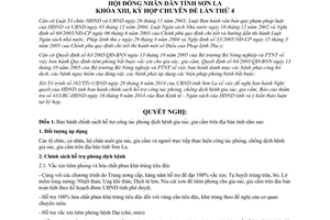 Nghị quyết 89/2014/NQ-HĐND chính sách hỗ trợ công tác phòng dịch bệnh gia súc gia cầm Sơn La