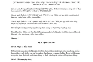 Thông tư 04/2014/TT-TTCP nhận định đánh giá công tác phòng chống tham nhũng