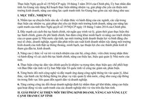 Kế hoạch 63/KH-UBND năm 2014 cải thiện môi trường kinh doanh nâng cao năng lực cạnh tranh An Giang