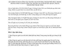 Thông tư 08/2014/TT-BNV Ban Công tác người cao tuổi tỉnh thành phố huyện quận thị xã