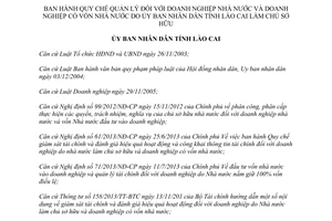 Quyết định 35/2014/QĐ-UBND Quy chế quản lý đối với doanh nghiệp nhà nước có vốn nhà nước Lào Cai