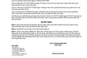 Quyết định 2169/QĐ-UBND năm 2014 quản lý theo Quy hoạch chung Buôn Ma Thuột Đắk Lắk đến 2025