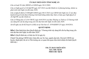 Quyết định 4654/QĐ-UBND năm 2014 xây dựng kết cấu hạ tầng trọng yếu Nghệ An đến 2020