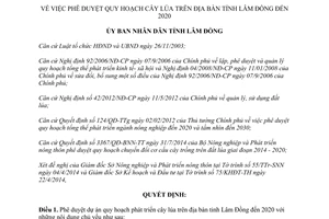 Quyết định 1941/QĐ-UBND năm 2014 phê duyệt phát triển cây lúa đến năm 2020 Lâm Đồng