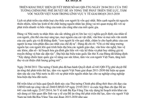 Kế hoạch 78/KH-SYT triển khai 641/QĐ-Tg phát triển thể lực tầm vóc người Việt Bà Rịa Vũng Tàu 2016