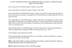 Quyết định 53/2014/QĐ-TTg thí điểm cơ chế tài chính đối với Cục Quản lý giám sát bảo hiểm