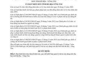 Quyết định 48/2014/QĐ-UBND phối hợp quản lý trật tự xây dựng Bà Rịa Vũng Tàu