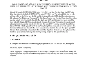 Báo cáo 7827/BC-BCĐ 2014 tìm kiếm quy tập hài cốt liệt sĩ