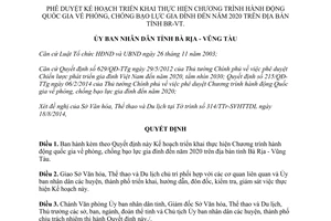 Quyết định 2006/QĐ-UBND 2014 phòng chống bạo lực gia đình đến 2020 Bà Rịa Vũng Tàu