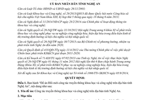 Quyết định 4686/QĐ-UBND 2014 Đề án Đổi mới công tác truyền thông khoa học công nghệ Nghệ An