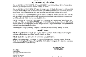 Quyết định 2437/QĐ-BTC năm 2014 công bố thủ tục hành chính mới thuế Bộ Tài chính