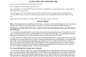 Quyết định 2258/QĐ-UBND năm 2014 sản xuất kinh doanh hàng hoá dịch vụ đăng ký kê khai giá Phú Thọ