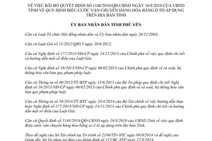 Quyết định 31/2014/QĐ-UBND bãi bỏ 1148/2010/QĐ-UBND cước vận chuyển hàng hóa bằng ô tô Phú Yên