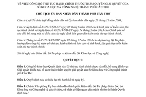 Quyết định 2688/QĐ-UBND 2014 thủ tục hành chính sửa đổi bổ sung Sở Khoa học Công nghệ Cần Thơ