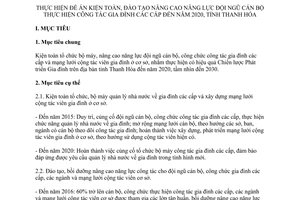 Kế hoạch 126/KH-UBND năm 2014 nâng cao năng lực đội ngũ cán bộ gia đình năm 2020 Thanh Hóa