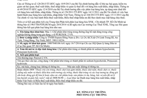 Thông báo 11577/TB-TCHQ năm 2014 phân loại hàng hóa xuất nhập khẩu Chế phẩm khử trùng gia dụng y tế