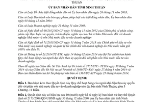 Quyết định 72/2014/QĐ-UBND người đại diện theo ủy quyền phần vốn nhà nước đầu tư vào doanh nghiệp Ninh Thuận