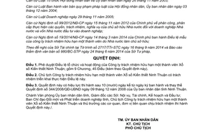 Quyết định 71/2014/QĐ-UBND Điều lệ Công ty trách nhiệm hữu hạn một thành viên Xổ số Kiến thiết Ninh Thuận