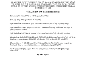 Quyết định 4922/QĐ-UBND năm 2014 đồ án quy hoạch đô thị thiết kế đô thị riêng 2015 Hà Nội