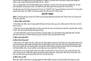 Quyết định 3136/QĐ-UBND 2014 Quy hoạch điểm du lịch làng nghề Thanh Hoá