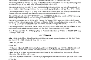 Quyết định 3151/QĐ-UBND 2014 Kiên cố hóa kênh nội đồng các xã xây dựng nông thôn mới Bình Thuận 2015 2020