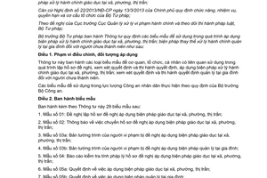 Thông tư 20/2014/TT-BTP biểu mẫu sử dụng trong biện pháp xử lý hành chính giáo dục tại xã phường