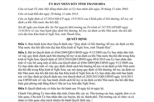 Quyết định 3161/2014/QĐ-UBND bồi thường hỗ trợ tái định cư khi Nhà nước thu hồi đất Khu kinh tế Nghi Sơn Thanh Hóa