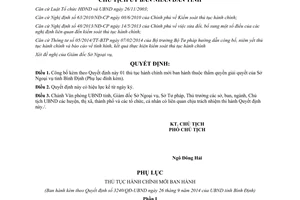 Quyết định 3240/QĐ-UBND năm 2014 thủ tục hành chính thuộc thẩm quyền Sở Ngoại vụ Bình Định