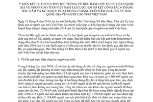 Thông báo 385/TB-VPCP năm 2014 người cao tuổi Việt Nam sơ kết công tác kế hoạch hoạt động 6 tháng