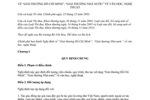 Nghị định 90/2014/NĐ-CP Giải thưởng Hồ Chí Minh Giải thưởng Nhà nước văn học nghệ thuật