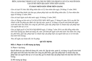 Quyết định 31/2014/QĐ-UBND mức chi dự toán quản lý quyết toán kinh phí ngân sách phổ biến giáo dục pháp luật Tiền Giang