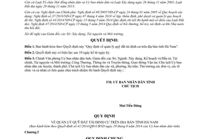 Quyết định 41/2014/QĐ-UBND quản lý quỹ đất tái định cư Hà Nam