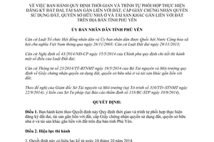 Quyết định 34/2014/QĐ-UBND đăng ký cấp giấy chứng nhận đất đai tài sản gắn liền đất Phú Yên