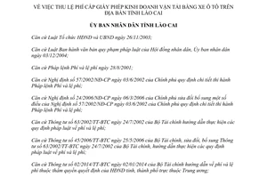 Quyết định 49/2014/QĐ-UBND thu lệ phí cấp Giấy phép kinh doanh vận tải bằng xe ô tô Lào Cai