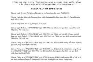 Quyết định 53/2014/QĐ-UBND Phí bình tuyển công nhận cây mẹ vườn giống rừng giống Lào Cai