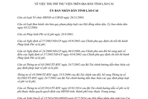 Quyết định 51/2014/QĐ-UBND thu Phí thư viện Lào Cai