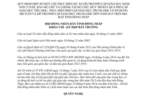 Nghị quyết 17/2014/NQ-HĐND chi hỗ trợ phổ cập giáo dục xóa mù chữ chống tái mù chữ Đồng Tháp