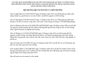 Quyết định 2090/QĐ-BTNMT năm 2014 đơn giá sản phẩm quan trắc phân tích môi trường Nhà nước đặt hàng