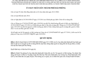 Quyết định 2073/QĐ-UBND 2014 bãi bỏ 2395/2006/QĐ-UBND xóa nợ tiền sử dụng đất Hải Phòng