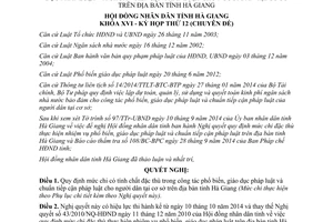 Nghị quyết 147/2014/NQ-HĐND mức chi phổ biến giáo dục pháp luật cho người dân Hà Giang