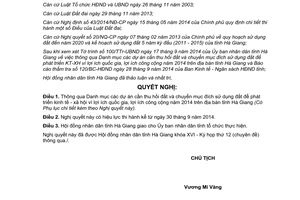 Nghị quyết 148/NQ-HĐND 2104 dự án cần thu hồi đất chuyển mục đích sử dụng Hà Giang